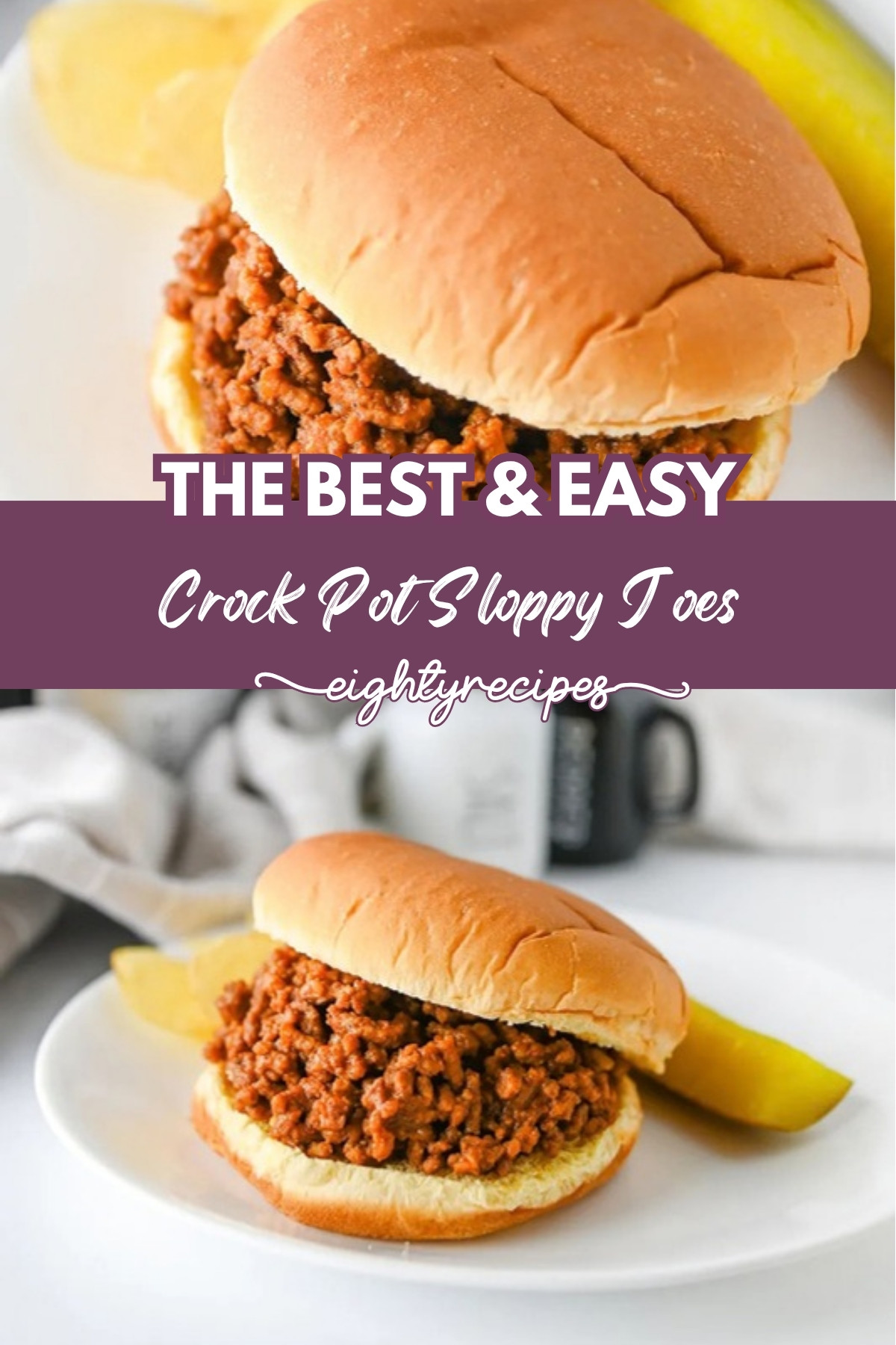Crock pot sloppy joes recipe pin for Pinterest