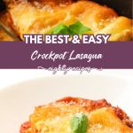 crockpot lasagna recipe pin for Pinterest