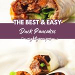 Duck pancakes recipe pin for Pinterest