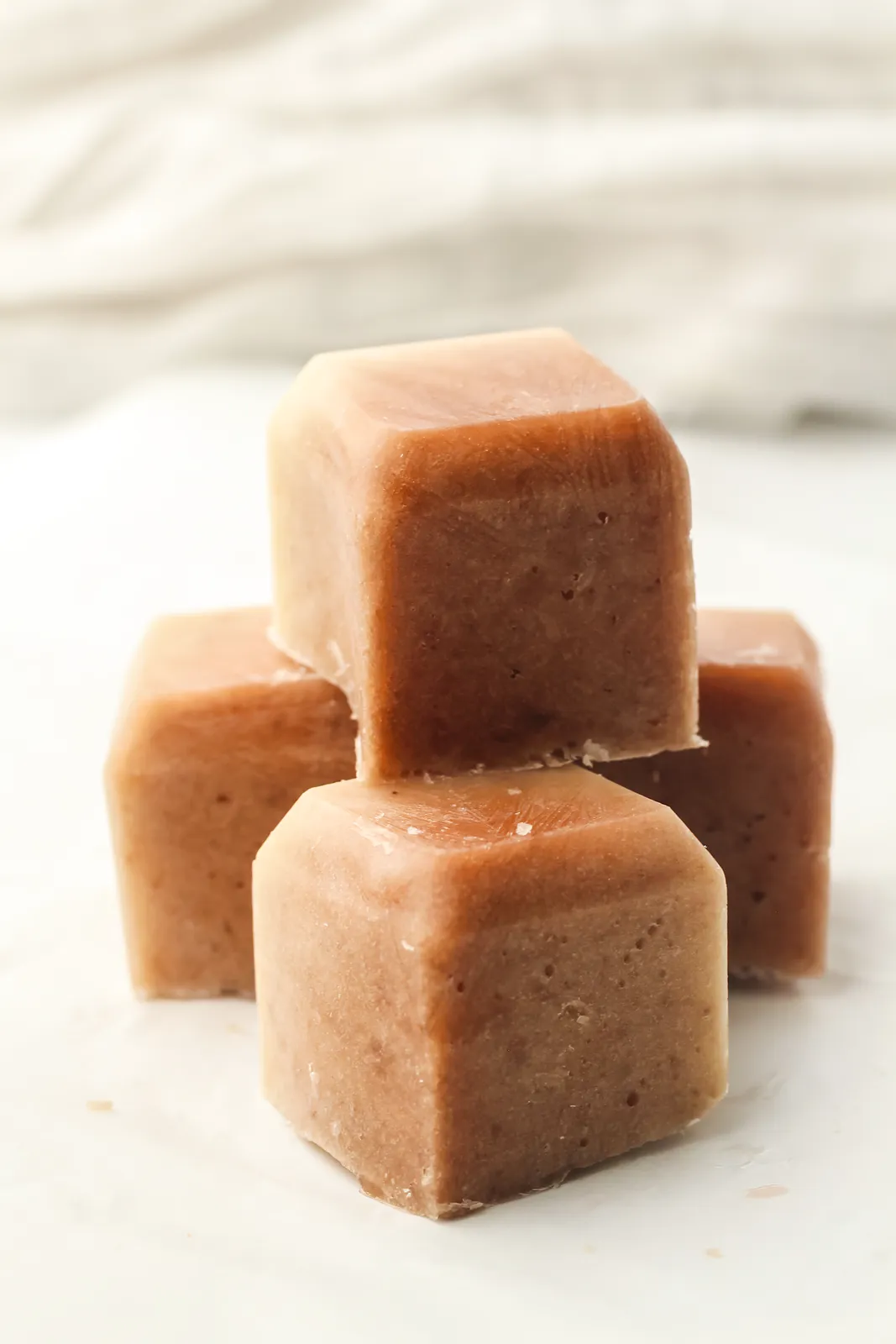 A little pile of caramel coloured banana and vanilla blocks