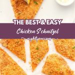 Chicken schnitzel recipe pin for Pinterest