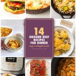 Ground beef recipes for dinner pin with smash burgers, skillet lasagna, chili, meatloaf and tater tot casserole