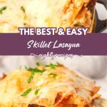 skillet lasagna recipe pin for Pinterest