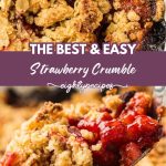 Strawberry crumble recipe pin for Pinterest